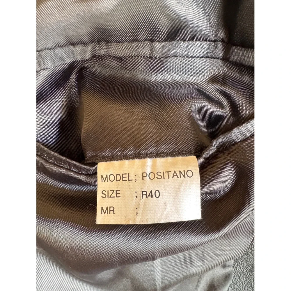 Alfani Positano Mens Black Genuine Leather 3 Button Blazer Jacket Size 40R